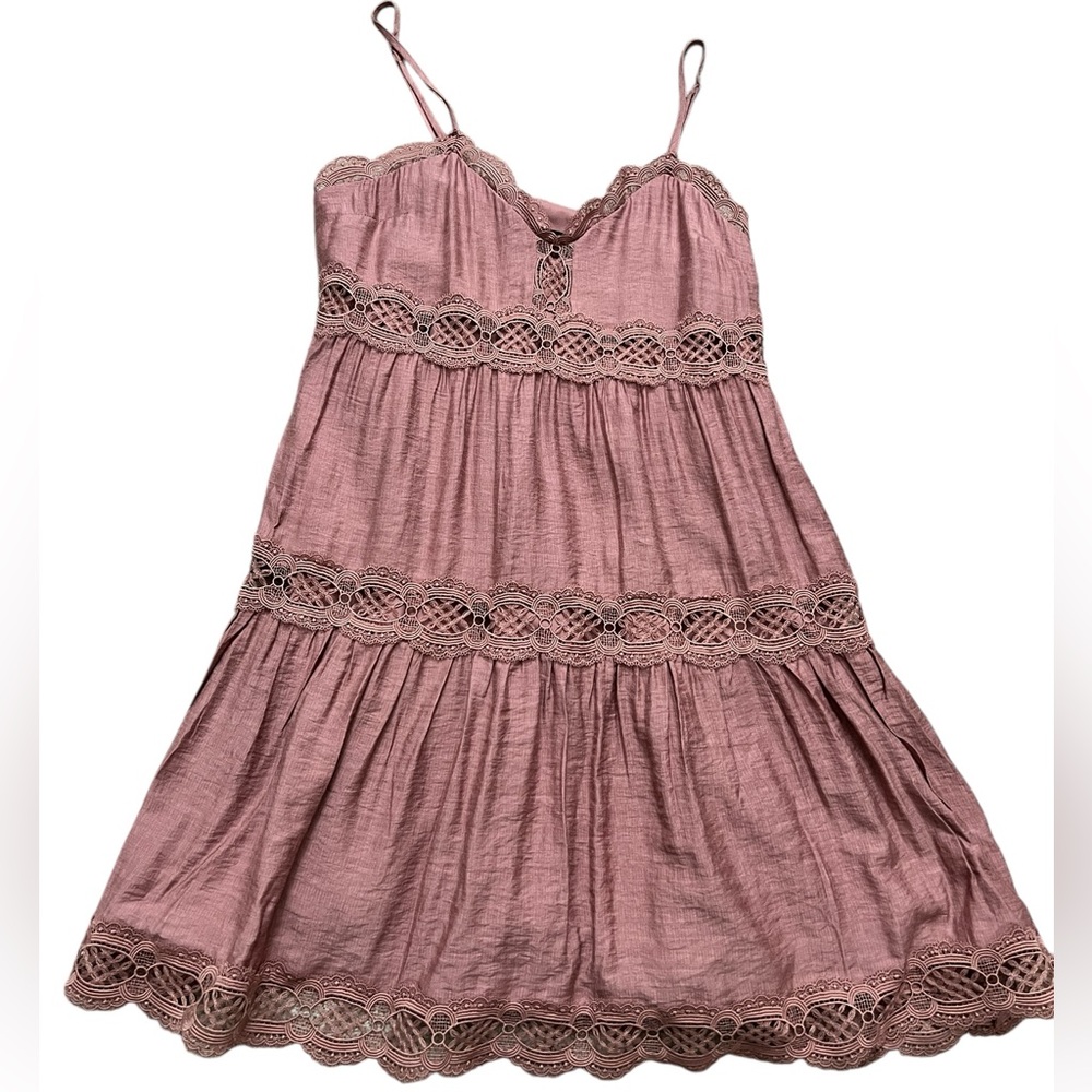 Pink lace flowy dress nwt